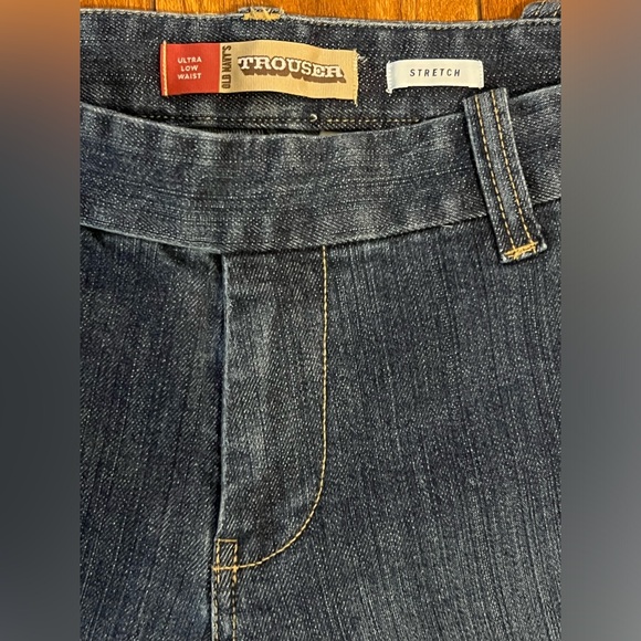 NWT Old Navy Trouser 2005 Ultra Low Waist Stretch Size 14 Flair Boho Hippie - Picture 3 of 12